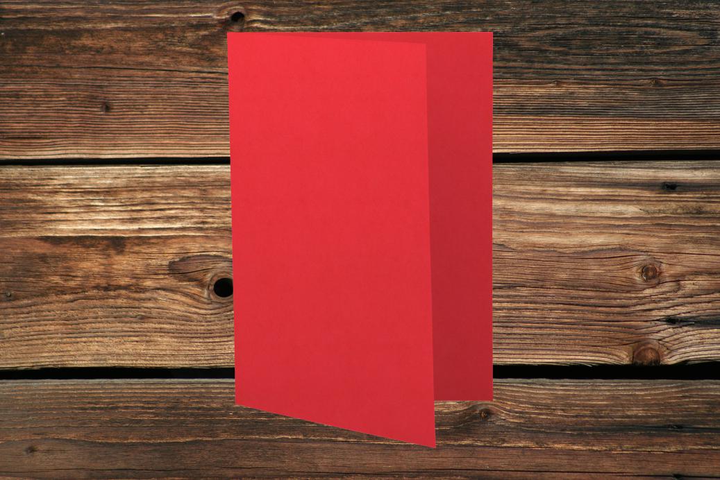 Klappkarten 110/220x170 mm hochdoppelt Korallenrot 230 g/qm